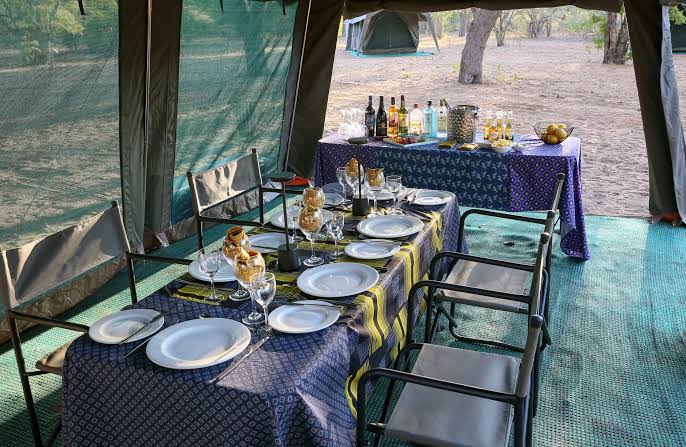 Katavi Bush Camp dining and lounge